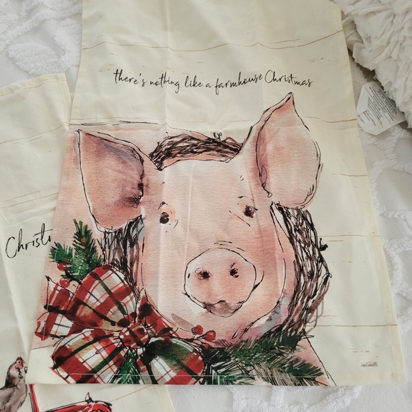 Tea Towels Set of 3 Farmhouse Christmas Towels - Picture 3 of 10